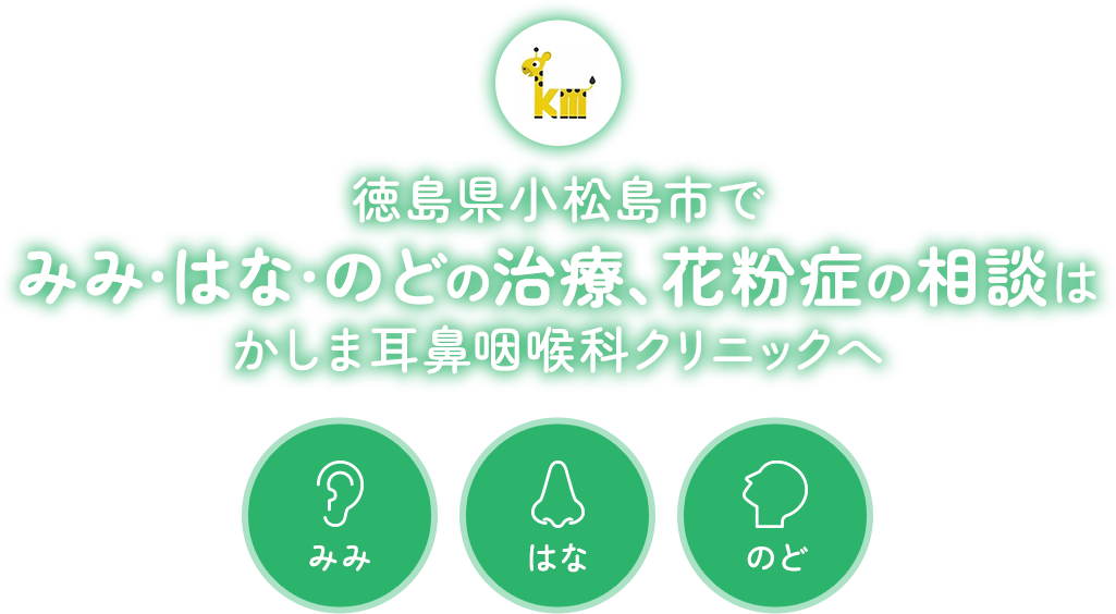 徳島県小松島市でみみ・はな・のどの治療、花粉症の相談はかしま耳鼻咽喉科クリニックへ